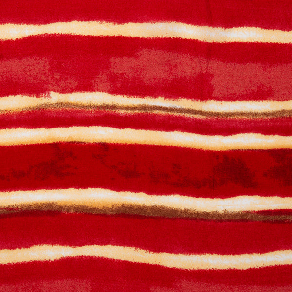 Rayon Voile Print - ALISSA - Stripes - Scarlet