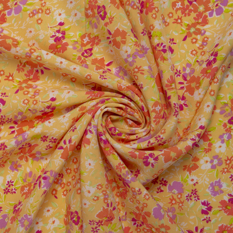 Printed Rayon Poplin - POPPY - Florals - Yellow
