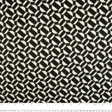 Printed polyester satin velvet - DANIA - Geometric - Black