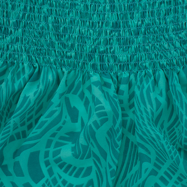 Smocked print Polyester Georgette - GEORGINA - Abstract - Jade