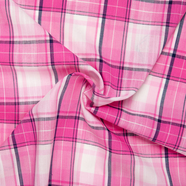 Cotton plaid - KENDRA - Flamingo