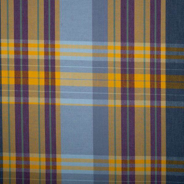 Cotton plaid - KENDRA - Yellow / Purple