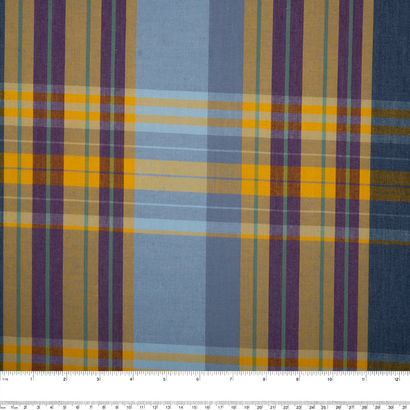 Cotton plaid - KENDRA - Yellow / Purple