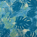 Printed Bathing Suit With SPF50 - Leafs - Blue / Green