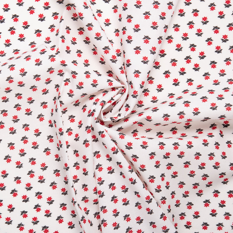 Printed Cotton - RUBY - Daisy - White