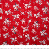 Coton imprimé - <RUBY> - Bouquets - Rouge
