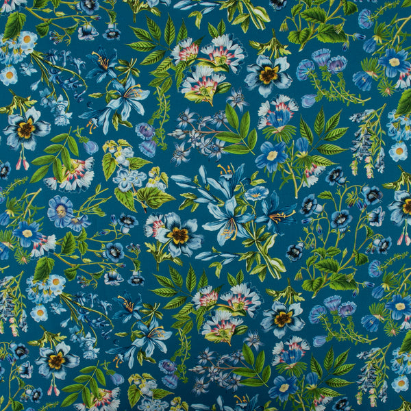 Digital Printed Cotton - SOMETHING BLUE - Lily -  Blue
