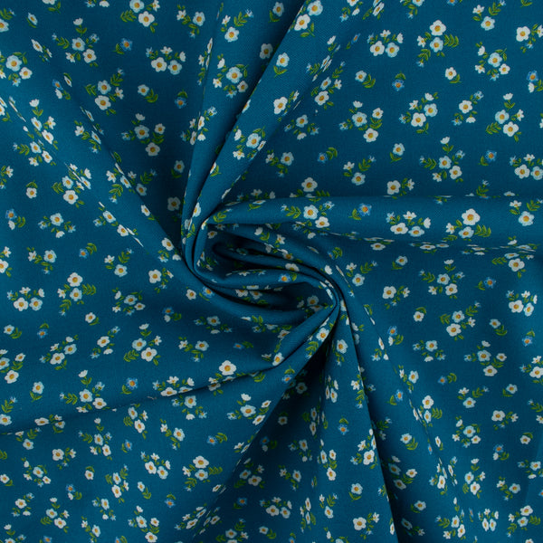 Digital Printed Cotton - SOMETHING BLUE - Daisy - Blue