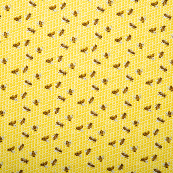 Printed Cotton - FRESH PICKED LEMONS - Bees - Yellow