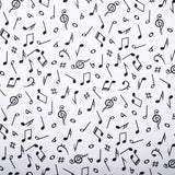 MUSIC IN THE AIR Printed Cotton - Music note - White