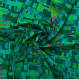 Digital Printed Cotton - CATSVILLE - Geometric - Pepper green