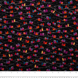 Digital Printed Cotton - CATSVILLE - Snails - Black