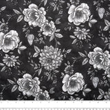 Printed Cotton - BELLE - Peony - Charcoal