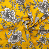 Printed Cotton - BELLE - Peony - Gold