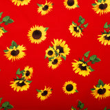 Coton imprimé TOURNESOL - Rouge