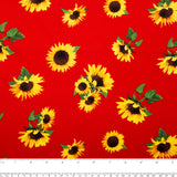 Coton imprimé TOURNESOL - Rouge