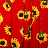 Coton imprimé TOURNESOL - Rouge