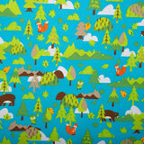 Printed Cotton - LET'S GO CAMPING - Forest - Blue