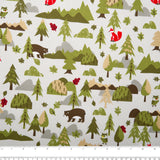 Printed Cotton - LET'S GO CAMPING - Forest - White