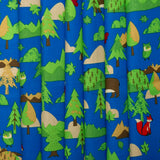 Printed Cotton - LET'S GO CAMPING - Forest - Electric blue