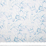 Coton imprimé - SALLE DE COUTURE - Papier à patron - Bleu