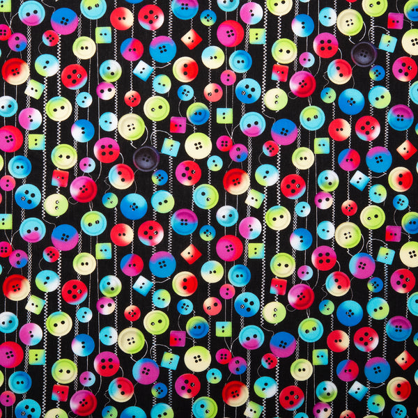 Printed Cotton - SEWING ROOM - Button - Pink