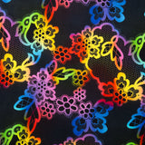 Printed Cotton - RAINBOW CREATIVE - Florals - Black