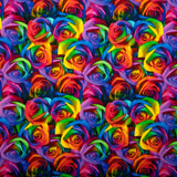 Printed Cotton - RAINBOW CREATIVE - Roses - Black