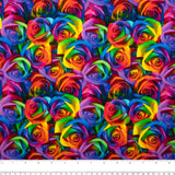 Printed Cotton - RAINBOW CREATIVE - Roses - Black