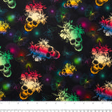 Printed Cotton - RAINBOW CREATIVE - Skulls - Black