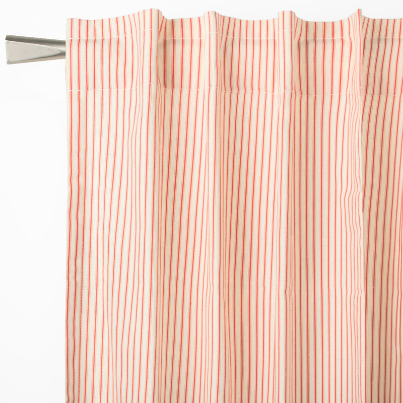 Hidden tab curtain panel - Luana stripe - Red - 52 x 85'' (Pack of 2)