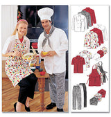 M2233 Misses' and Men's Jacket, Shirt, Apron, Pull-On Pants, Neckerchief and Hat (size: Large)