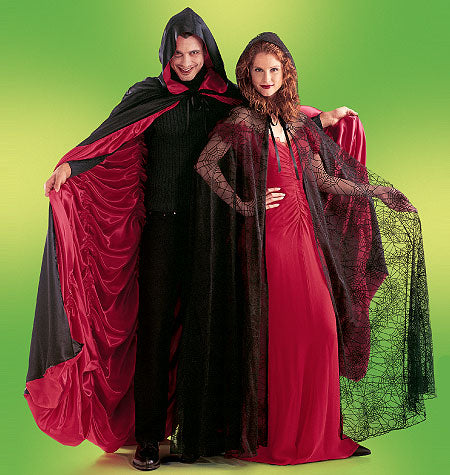 M4139 Misses'/Men's/Teen Boys' Lined & Unlined Cape Costumes (size: All Sizes In One Envelope)