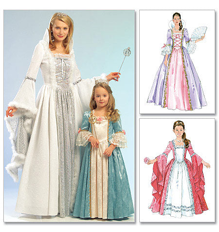 M5731 Misses'/Children's/Girls' Princess Costumes (size: SML-MED-LRG-XLG)