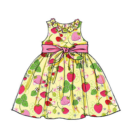 M5793 Children's/Girls' Lined Dresses (size: 6-7-8)
