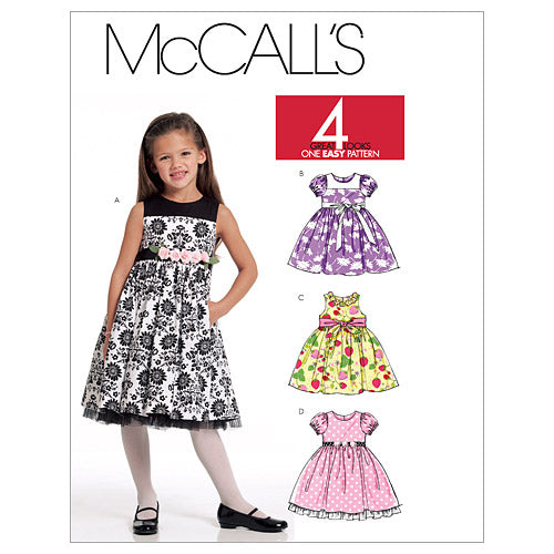 M5793 Children's/Girls' Lined Dresses