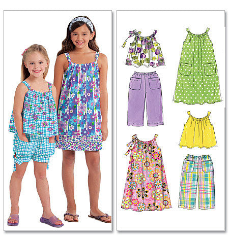 M5797 Children's/Girls' Tops, Dresses, Shorts and Pants