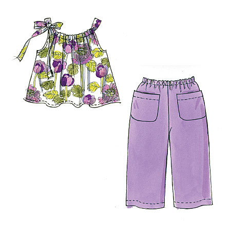 M5797 Children's/Girls' Tops, Dresses, Shorts and Pants (size: 7-8-10-12-14)
