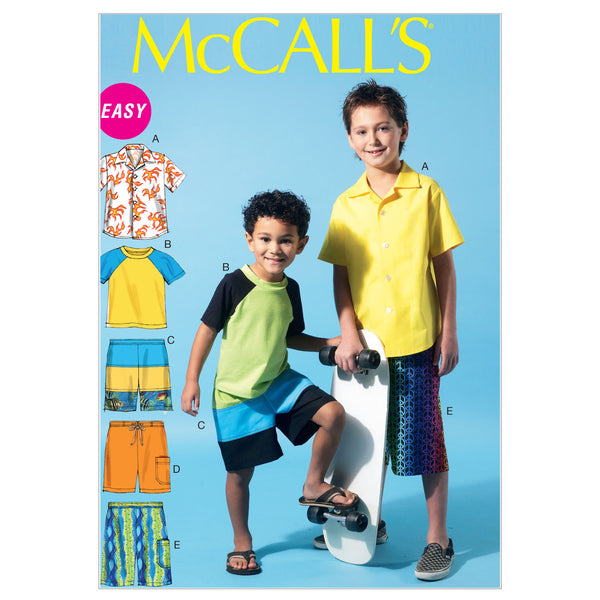 M6548 Children's/Boys' Shirt, Top and Shorts (size: 3-4-5-6)