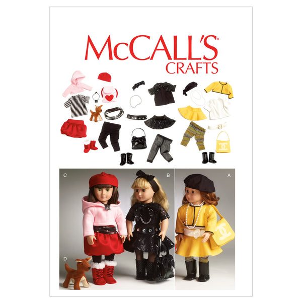 M6669 Clothes For 18' Doll, Accessories and Dog (size: One Size Only)