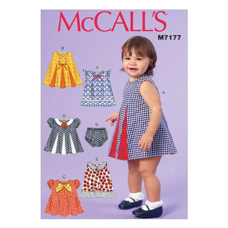 M7177 Infants' Dresses and Panties (Size: All Sizes In One Envelope)