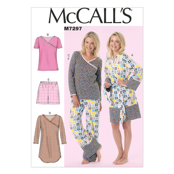M7297 Misses'/Women's Robe, Belt, Tops, Dress, Shorts and Pants