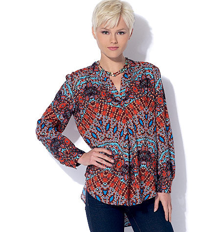 M7324 Misses' Half Placket Tops and Tunic (Size: 14-16-18-20-22)