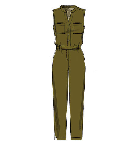 M7330 Misses' Button-Up Rompers and Jumpsuits (Size: LRG-XLG-XXL)