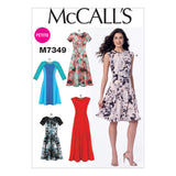 M7349 Misses'/Miss Petite Sleeveless or Raglan Sleeve, Fit and Flare Dresses (size: 14-16-18-20-22)