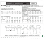 M7353 Misses' Raised Elastic-Waist Top and Dresses (size: 14-16-18-20-22)