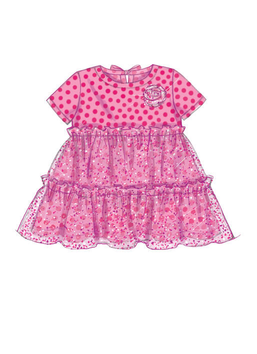 M7458 Toddlers' Gathered Tops, Dresses and Leggings (size: ½-1-2-3-4)