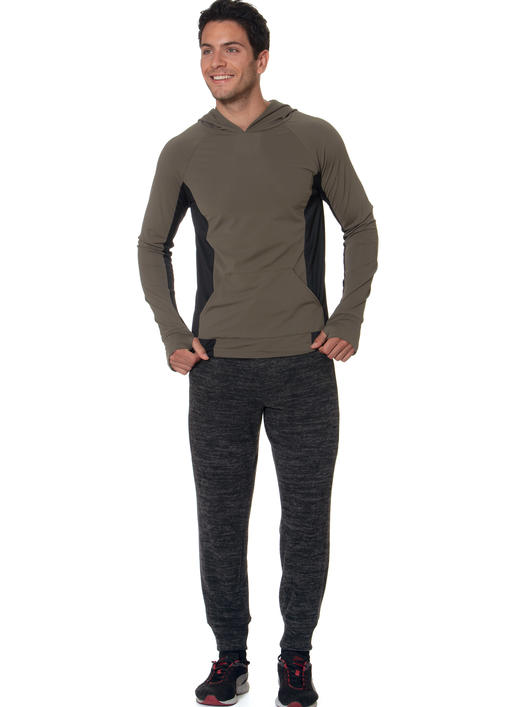 M7486 Men's Raglan Sleeve Tops and Drawstring Pants (size: 34-36-38-40-42-44)