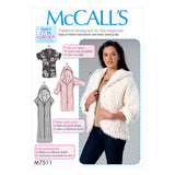 M7511 Misses' Open-Front Jackets with Shawl Collar and Hood (size: 16-18-20-22-24-26)