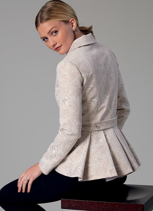 M7513 Misses' Notch-Collar, Peplum Jackets